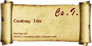 Csabay Ida névjegykártya