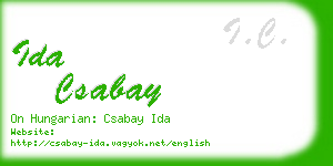 ida csabay business card